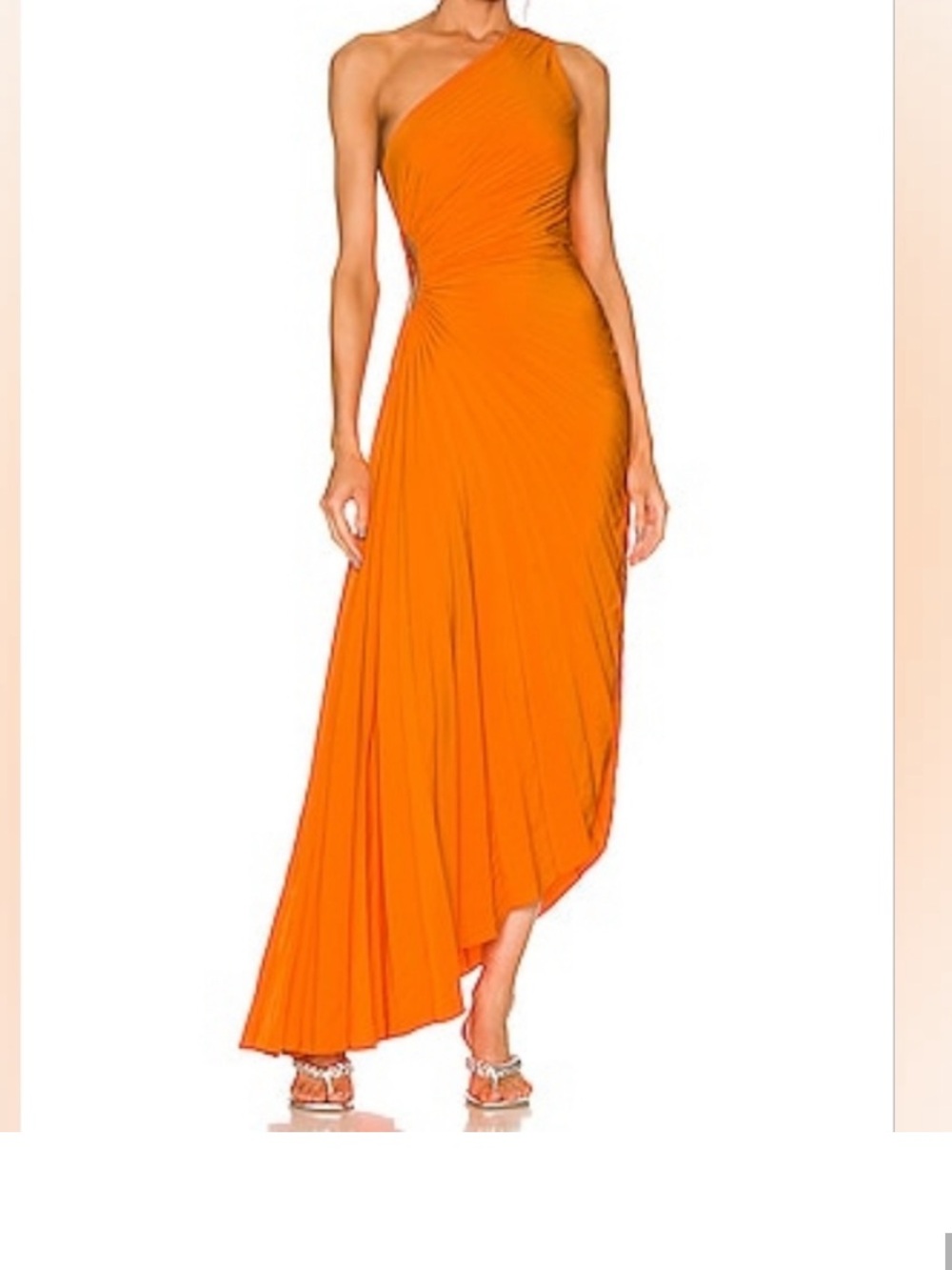 A.L.C. One-Shoulder Asymmetric Orange Gown